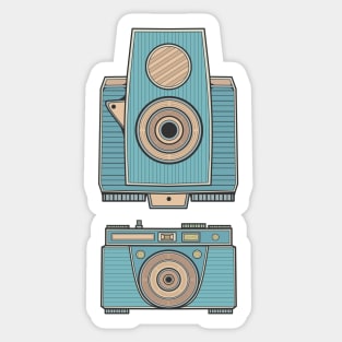 Blue Vintage Camera Sticker